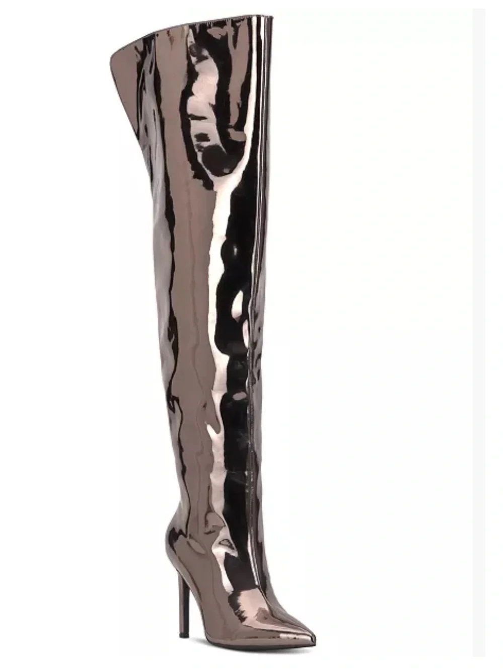 INC Women’s Sedona Pewter TPU Over-the-Knee Stiletto Boots Sz 5.5 NWOB